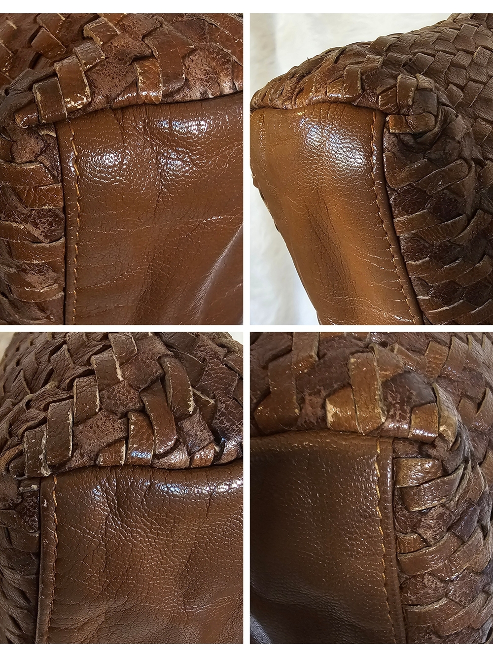 Fendi Brown Woven Leather Crossbody. Vintage Bag With COA - Picture 15 of 16